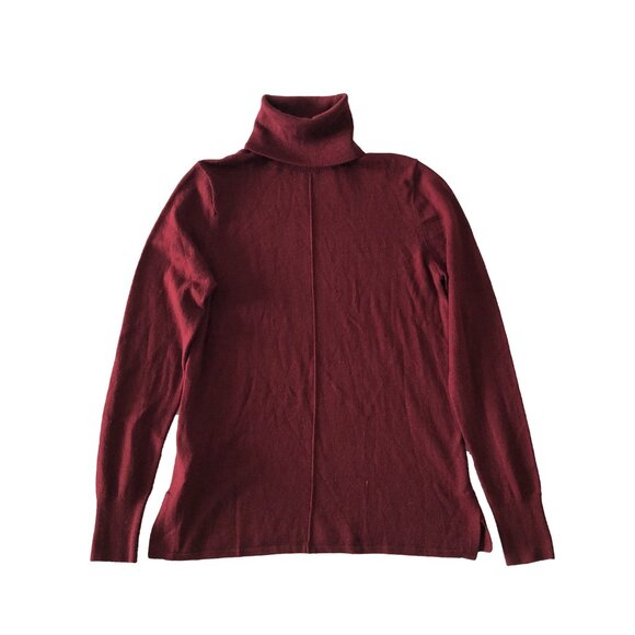 LOFT Ann Taylor Womens S Burgundy Red Turtleneck Long Sleeve Pullover Sweater - Picture 1 of 6